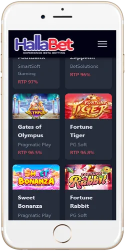 Hallabet Nigeria app on a smartphone